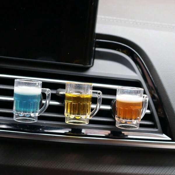 1PC Beer Air Vent Clips, Cute Colorful Car Air Freshener Clip & Diffuser, Boho SUV Outlet Vent Decorations, Charm Car Inter Decor Accessories For Girls Women