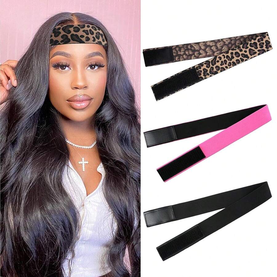 Dimeho 3 Pieces Elastic Band For Wigs Adjustable Wig Band Wig Grip Headband Waterproof Wig Grip Headband Non-Slip Wig Grip Band Seamless Headband For Women Men Sports - 1 - 查看 1