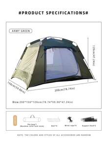 1 Peça Barraca de Camping ao Ar Livre, Fácil de Montar, À Prova d'Água e com Proteção Solar, Adequada para 1-3 Pessoas