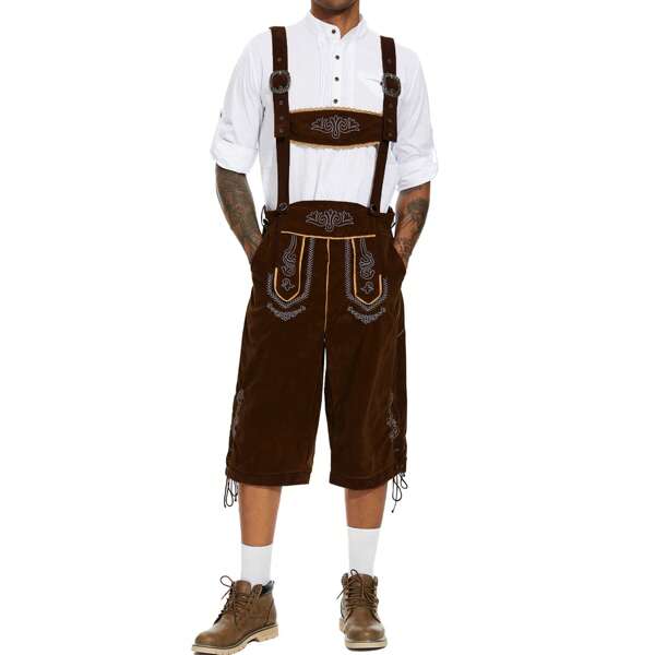 Men's Oktoberfest Beer Festival Bib Overall With Embroidery