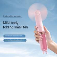Mini ventilador portátil recarregável 2 em 1, adequado para viagens, verão, shows, presente ideal para mulheres