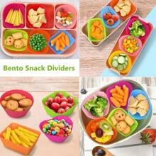 Divisor de Lancheira de Silicone, Formas de Cupcake de Silicone, Copos de Silicone para Muffin, Acessórios de Bento Box para Crianças, Formas de Cupcake Reutilizáveis, Formas de Cozimento Resistentes a Altas Temperaturas, Adequadas para Forno e Fritadeira Elétrica, Suprimentos de Cozinha e Escola, Itens Essenciais Escolares, Volta às Aulas
