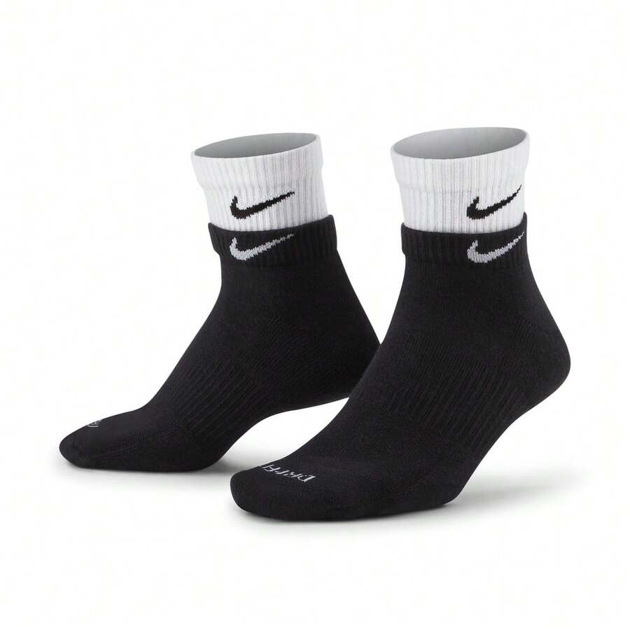 男款 NIKE EVERYDAY PLUS CUSH 踝袜，DH4058-011 - 黑色 - 查看 1