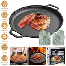 11-Inch Pre-Seasoned Cast Iron Skillet With Dual Handles – Perfect For Baking, Stovetop, Grill, Or Campfires – Durable, Even Heat Distribution, Versatile Kitchen Tool For Pizza Lovers - Black - View 7