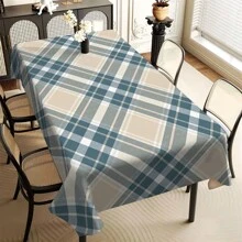 1/20PCs Tablecloth With Line Grid Printed Design, Rectangular Tablecloth, Perfect For Picnics, Camping, Weddings, Birthday Parties, Restaurants, And Buffet Dinners