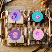 2 张 96 片美人鱼主题装饰贴纸，美人鱼主题生日派对装饰 - 彩色 - 查看 3