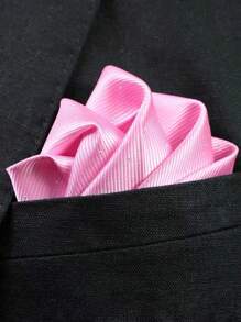 1 pieza de Bolsillo cuadrado de poliéster de unicolor con puntos plateados, accesorio formal de traje de negocios, decoración de estilo Ins para hombres