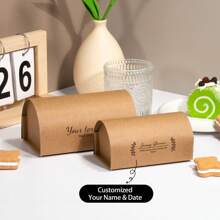 20pcs Customized Half-Circle Paper Boxes, Personalized Packaging Boxes, Elegant & Cute Gift Boxes, Suitable For Weddings, Birthdays, Parties, Candy Boxes