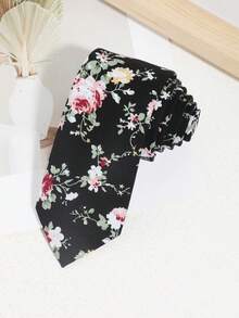 1 件男士休闲时尚花卉图案领带，适合日常聚会、商务外出、旅行和度假男士领带