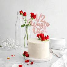 1 件 1/2 Way To One 蛋糕装饰闪光 Half Way To Go 蛋糕装饰婴儿 6 个月生日蛋糕装饰 6 个月生日派对装饰用品 - 彩色 - 查看 5