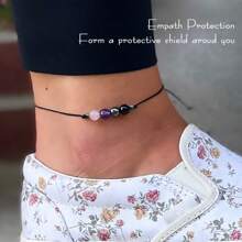 1 pièce Bracelet de cheville de protection des empathes, bijou de protection des empathes, cadeau pour empathe, bracelet de protection, tourmaline