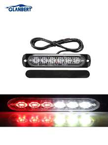 GLANBERT 3 buc LED-uri stroboscopice de urgență, roșu albastru 6 LED-uri stroboscopice de avertizare Lumină intermitentă de urgență Atenție Bară luminoasă pentru pericol de construcție pentru mașină, camion, furgonetă, vehicul de teren, ATV, SUV, montare la suprafață