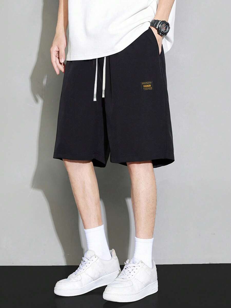 Men's 5-Inch Quick Dry Athletic Shorts, Lightweight Sports Running Shorts With Pockets, Fashionable And Comfortable For Gym Workout, Daily Casual Activities - Black - View 1