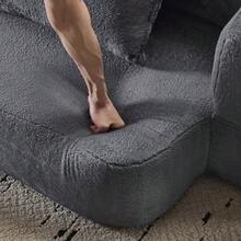 74.81"  Boneless Couch Sofa - High-Density Memory Foam Couch, 3-In-1 Sectional Sofa Bed, Removable Soft Fabric For Living Room (Light Grey) - 1 - Xem 5