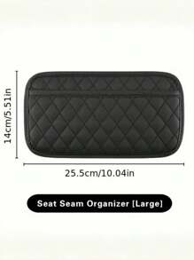 1pc Black Quilted PU Leather Car Seat Organizer For Phone, Keys, Coins & Small Items - Fit Storage Bag With Diamond Pattern, Compact Design For Most Car Interiors, Car Storage For Women Storage Organizer Travel Essentials Back To School Dormitory Storage