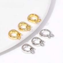 2 stuks 18K verguld messing metalen inleg zirkonia scharnierende hanger enhancer borgsluitingen DIY sieraden maken accessoires