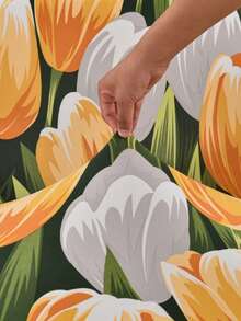 1 件郁金香印花弹力沙发套