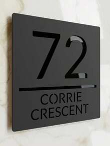 Customized Dual-Layer Laser Carved Physical Strength 3D Crafted Address Plaque, Suitable For Home And Office, Easy Installation, Perfect Decoration For Home Entrance - Black - View 24