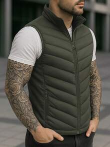 Men Vests - Olive Green - View 2