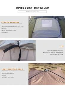 1 Peça Barraca de Camping ao Ar Livre, Fácil de Montar, À Prova d'Água e com Proteção Solar, Adequada para 1-3 Pessoas