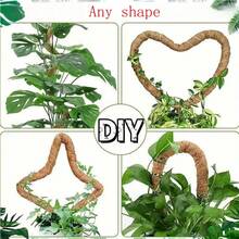 1 pieza/2 piezas Postes de musgo flexibles para plantas, plantas Monstera, soporte para plantas trepadoras, plantas de interior, plantas en maceta, estantes de soporte - marrón - Ver 3
