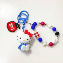 MINISO Sanrio Hello Kitty Red, Blue, And White Beaded Keychain, Exquisite Craftsmanship, Comfortable To Touch, Suitable As A Bag Charm Or Keychain, Perfect As A Birthday Gift (1 PC) - Multicolor - View 6