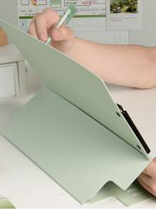 1pc High-Quality Foldable Clipboard, A4 File Folder, Thick Student PP Writing Board Pad, Drawing Board, With Pen Clip, Exam Paper Clip, Meeting Record Clip, Office File Clip, Electroplated Metal Clamp, Multi-Function Binder, 2-Gear Adjustable Vertical Secretary Clip, Muted Color, Fresh And Simple Color, Expansion Reading Clip, Business Office, Back To School / Graduation Season Gift,School Supplies