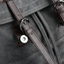 Men's Canvas Backpack Simple Large Capacity Travel Backpack Laptop Bag - Grey - View 5