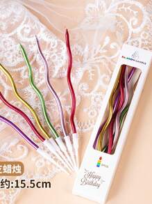 6/12/18 Peças Velas Curvas Coloridas Douradas, Velas de Aniversário, Decorações Insertas para Bolo, Decoração de Bolo, Suprimentos de Cozimento, Decorações de Cozimento, Decorações de Casamento, Suprimentos de Festa, Decorações