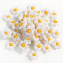 10/20/50 PZ fiori a uncinetto misti a colori, fiori in lana fatti a mano colorati come accessori da cucire, piccoli fiori gonfi per bricolage, rifiniture per specchi, fasce per capelli, cappelli e accessori per abbigliamento, accessori per feste, forniture per uncinetto