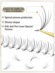 CoMango 120片C型5D超薄预制假睫毛簇,0.07mm尖头预制混合假睫毛簇,仿貂毛超薄尖头假睫毛簇,批发假睫毛簇,假睫毛簇,单根假睫毛,假睫毛 - C - 查看 5