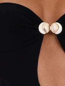 Damska sukienka maxi bez ramiączek z wycięciem – elegancka dopasowana wieczorowa suknia na imprezę, wesele, koktajl i formalne wydarzenia