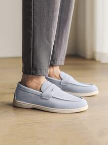 Men's Loafers, Summer New Slip-On Casual Shoes, Non-Slip Wear-Resistant Flat Lightweight Comfortable Breathable Driving Shoes, Plus Size Fashionable Lightweight Luxury Canvas Deodorizing Sneakers, Colorblock Woven Sole Slip-On Shoes, All Season