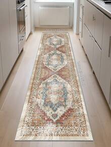 1 pieza Alfombra de área de estilo bohemio gris de terciopelo con cristales, 850g/m², rectangular, antideslizante lavable, decoración del hogar, apta para sala de estar, cocina, comedor, oficina, para todas las estaciones - Gris - Ver 4