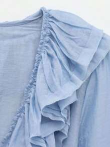 Blouse femme décorative multi-couches micro-transparente polyvalente et décontractée de style européen et américain, printemps/été