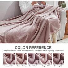 Sofa Blanket Living Room Cover SetFleece Blanket Twin Size, Soft Cozy Twin Blanket, Fuzzy Flannel Blanket Bed, Sofa, Couch, Travel, Camping, 60 X 80 Inches - 粉色 - 查看 2