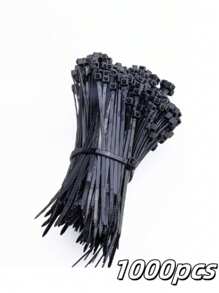 100pcs Cable Zip Ties, Heavy Duty Nylon Tie Wraps For Indoor And Outdoor Use, Self-Locking Black Wire Ties For Cable Management