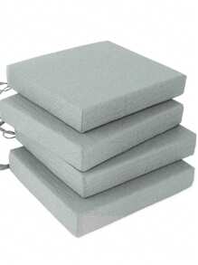 Outdoor Chair Cushions For Patio Furniture - Square Corner Patio Cushions For Outdoor Furniture 4 Packs - Waterproof Indoor Chair Cushions For Dinning Chairs, 18.5" X 16" X 3" Office Chair Seat Cushion