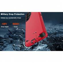 Rugged Shockproof Defender Phone Case For Galaxy S25 / S25+Plus / S25 Ultra / With Belt Clip - 黑橙 - 查看 6