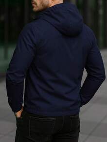 Chaqueta Rompevientos para Hombre Ligero – Estilo Urbano, Ideal para viento y Clima Fresco - Azul Marino - Ver 3