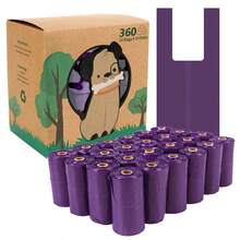 Vest-Style Dog Poop Bags - Leak-Proof Thickened Poop Bags With Handle, 15 Bags Per Roll, Heavy Duty Trash Bags - Purple - View 13