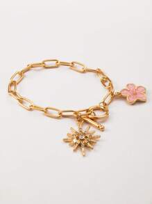 1 pieza Brazalete con broche en forma de estrella de mar u ostra, serie de océano en color dorado impreso en 3D, de moda para mujeres, para usar en verano de manera casual