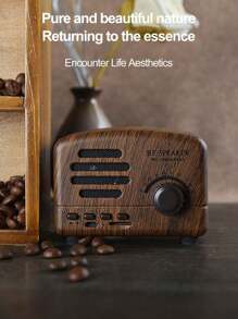 Retro Bluetooth Speaker, Nostalgic Mini Bluetooth Audio Player, Micro USB Rechargeable Cute Portable Outdoor Speaker