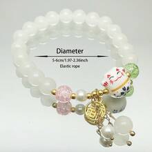 1pc Maneki-Neko Style Bracelet, Unique Forest Element Design Suitable For Daily Wear For Women, Perfect Gift For Family And Friends