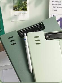 1pc High-Quality Foldable Clipboard, A4 File Folder, Thick Student PP Writing Board Pad, Drawing Board, With Pen Clip, Exam Paper Clip, Meeting Record Clip, Office File Clip, Electroplated Metal Clamp, Multi-Function Binder, 2-Gear Adjustable Vertical Secretary Clip, Muted Color, Fresh And Simple Color, Expansion Reading Clip, Business Office, Back To School / Graduation Season Gift,School Supplies