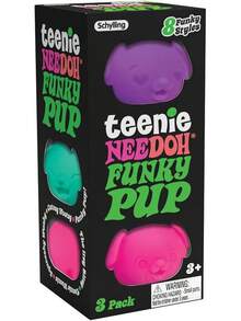 Schylling  Teenie Funky Pups - Sensory Squeeze Toy - Contains 3 Mini Groovy Globs - 1.5" Wide - Color May Vary (Pack Of 1), Office & Home - 1 - 查看 1