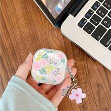 Flower Simple Style Pink Floral Pattern TPU Transparent Case Compatible With Airpods 1/2 3 Pro & Pro 2 Bluetooth Earphones Protective Cover - Multicolor - View 15