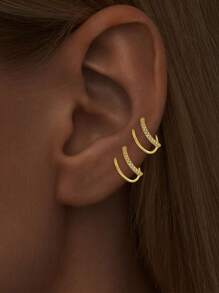 1 pièce 925 bague en argent sterling double anneau pour piercing de nez, boucles d'oreilles minuscules en anneau pour femmes, anneau de piercing de nez pour femmes, bijoux de piercing de nez