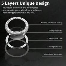 [Starry Sky Lens Film] Silver Sparkle Anti-Explosion Tempered Glass Lens Protector For Compatible With Samsung S25 Ultra/S2 FE, Compatible With S23/S22 Ultra/S25 Edge/A14 5G/A54/Filp5/Fold/A34/A55/A35/A15/A25/Full Series, Scratch-Resistant Starry Color Film