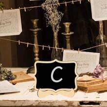 10 Stück Restaurant Tischdekoration, Weihnachtsparty PVC & Holz Kunsthandwerk Display, Memorandumtafel, geeignet für Hochzeit, Geburtstag, Ball, Party, Fest - Holztafel Tischnummer mit Staffelei, Memo Board Heimdekoration, Hochzeit, Bäckerei, Hoteldesserttisch Schild